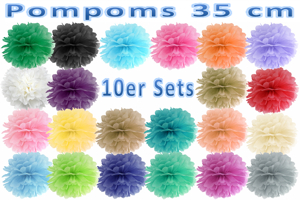 Pompoms 35 cm, 10er Sets