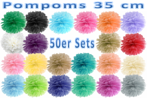 Pompoms 35 cm, 50er Sets