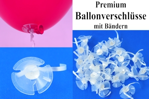 Premium Ballonverschlüsse mit Bändern