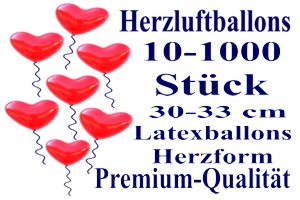 Rote Herzluftballons, Premium, 30 cm
