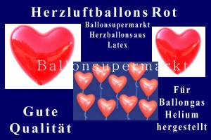 Herzluftballons Rot