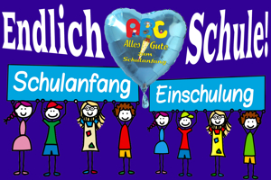 Luftballons, Dekoration und Tischdekoration zu Schulanfang, Einschulung, Schulbeginn, zum 1. Schultag