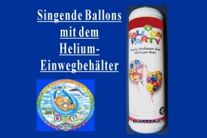 Singende Ballons mit dem Helium- Einwegbehälter