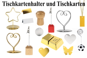 Tischkarten und Tischkartenhalter