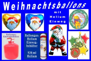 Weihnachtsballons mit dem Helium-Einwegbehälter