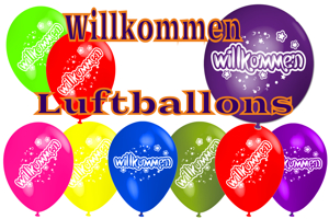 Luftballons Willkommen