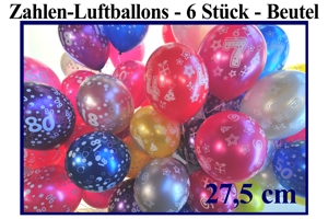 Latexballons 27,5cm im Beutel á 6 Stück