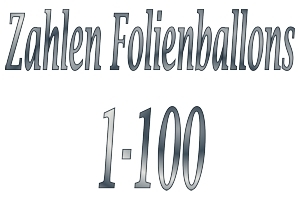 Folienballons Zahlen 1-100 ohne Helium