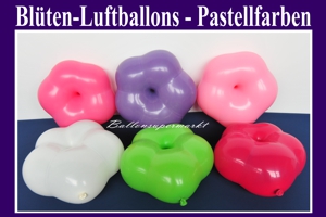 Blüten-Luftballons 40 cm, Pastellfarben