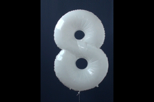 Luftballons aus Folie große Zahlen, 100 cm, Weiß