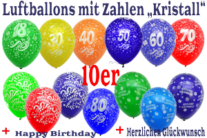 Geburtstagsballons, 10er Beutel