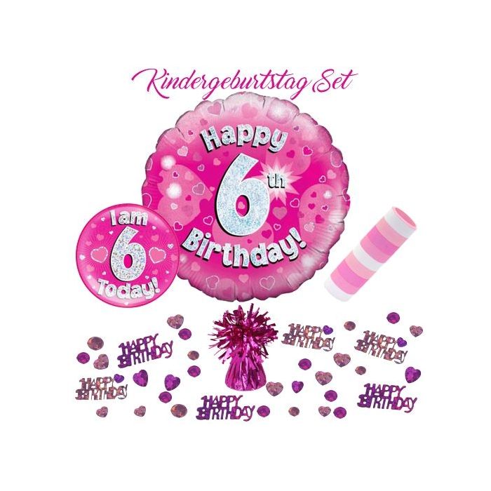 Partydekoration und Luftballons im Shop PartydekoSet zum 6 Geburtstag, 5teilig, inklusive