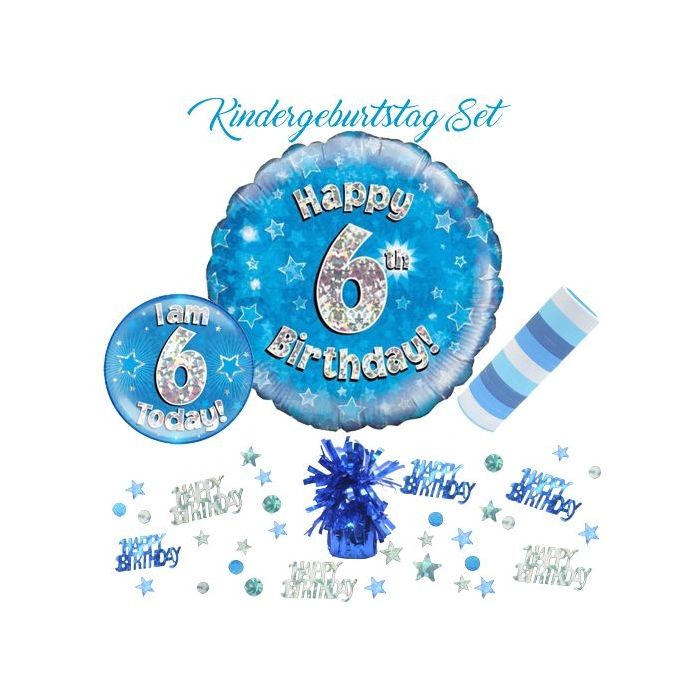 Partydekoration und Luftballons im Shop PartydekoSet zum 6. Geburtstag, 5teilig, inklusive