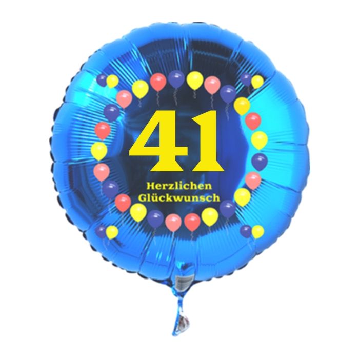 Partydekoration und Luftballons im Shop Folienballon Zahl 41 Balloons