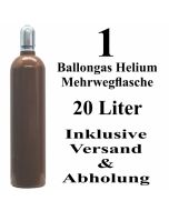 1 Ballongas Helium 20 Liter Mehrwegflasche