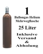 1 Ballongas Helium 25 Liter Flasche