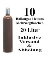 10 Ballongas Helium 20 Liter Mehrwegflaschen