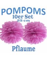 Pompoms Pflaume, 25 cm, 10 Stück