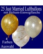 25-Just-Married-Hochzeits-Luftballons-mit-Heliumflasche-Einweg