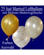 25-Just-Married-Hochzeits-Luftballons-mit-Heliumflasche-Mehrweg