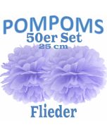 Pompoms Flieder, 25 cm, 50 Stück