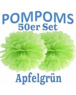 Pompoms Apfelgrün, 50 Stück