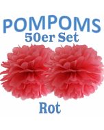 Pompoms Rot, 50 Stück