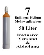 7 Ballongas Helium 50 Liter Mehrwegflaschen