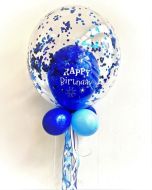 Bubbles Ballon Happy Birthday mit Konfetti 