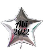 Abi 2022 silberner Stern-Luftballon aus Folie mit Helium Ballongas