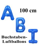 Abi, große Buchstaben-Luftballons, 100 cm, Blau, inklusive Helium, zur Abiturfeier