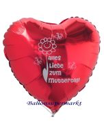 Alles Liebe zum Muttertag! Herzluftballon aus Folie