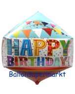 Anglez Folienballon, happy Birthday, inklusive Helium-Ballongas