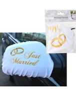 Autospiegel-Überzieher Just Married, Deko Hochzeitsauto