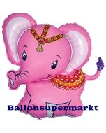 Großer Baby Elefant, pink, Luftballon aus Folie mit Ballongas