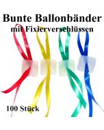 Schnellverschlüsse für Luftballons mit Band, bunt gemischt