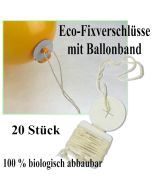 Öko-Ballonverschlüsse mit Bändern, 20 Stück