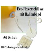 Öko-Ballonverschlüsse mit Bändern, 50 Stück