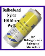 Ballonband Nylon, 100 Meter Rolle, extrem reißfest, für Luftballons, Ballongirlanden und Ballondekoration