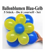 Ballonblumen-Blau-Gelb-5-Stueck-Do-it-yourself-Set