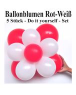 Ballonblumen-Rot-Weiß-5-Stueck-Do-it-yourself-Set