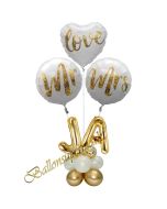 Stilvolle Ballondeko, Mr & Mrs in Love - Ja