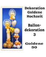 Ballondekoration Goldene Hochzeit 3, 50. Jubiläum, Goldene 50