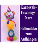 Ballondekoration zu Karneval und Fasching, Narr aus Luftballons