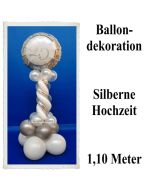 Ballondekoration Silberne Hochzeit, 25. Jubiläum, Silberne 25