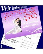 Ballonflugkarte Hochzeit - Wir haben geheiratet! Herzluftballons - 1 Stück