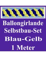 Girlande aus Luftballons, Ballongirlande Selbstbau-Set, Blau-Gelb, 1 Meter
