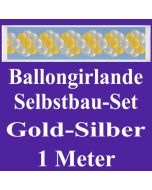 Girlande aus Luftballons, Ballongirlande Selbstbau-Set, Gold-Gelb, 1 Meter
