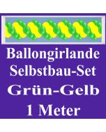 Girlande aus Luftballons, Ballongirlande Selbstbau-Set, Grün-Gelb, 1 Meter
