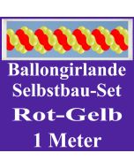 Girlande aus Luftballons, Ballongirlande Selbstbau-Set, Rot-Gelb, 1 Meter